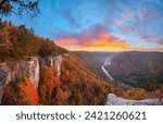 New River Gorge, West Virginia, USA autumn morning landscape at the Endless Wall.