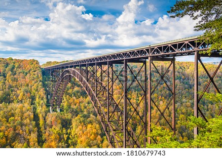 New River Gorge, West Virginia, USA with the bridge in autumn.