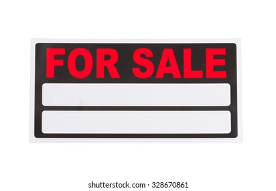 New For Sale Sign, Ready For Use, Isolated On White