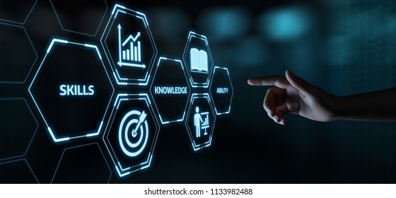 New Skills Knowledge Webinar Training Business Internet Technology Concept.