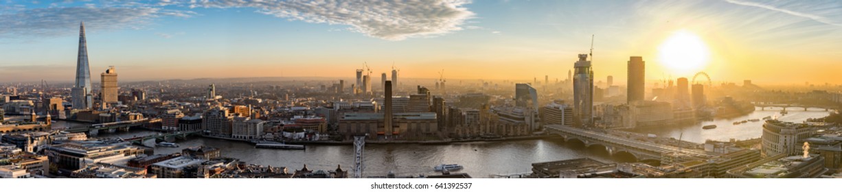 The New Skyline Of London During Colorful Sunset, United Kingdom