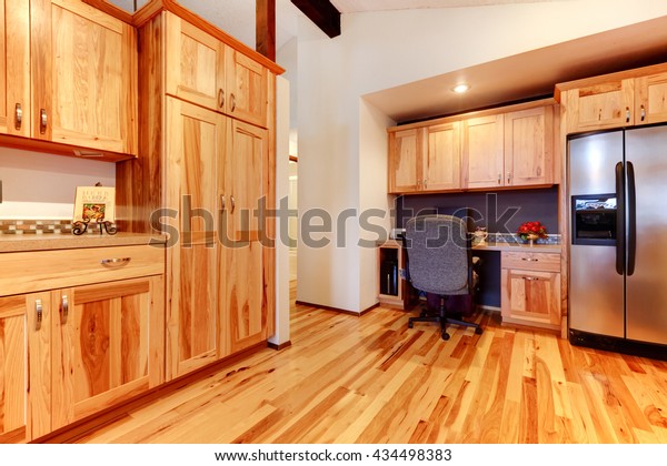 New Solid Wood Acacia Kitchen Custom Stock Photo Edit Now 434498383