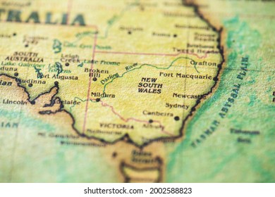 New South Wales in close up on the map ,  New South Wales map texture
