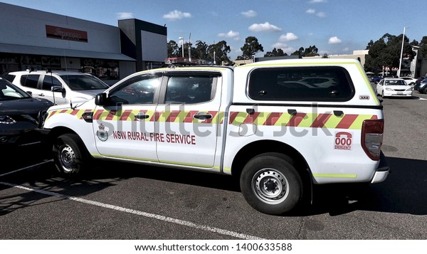 New South Wales Rural Fire Service vehicle at\
the Penrith Homemakers Service, Jamisontown, New South Wales,\
Australian on Saturday 18 May\
2019.
