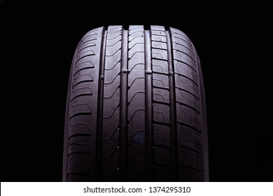 New Summer Tires On Black Background Pirelli Cinturato P7