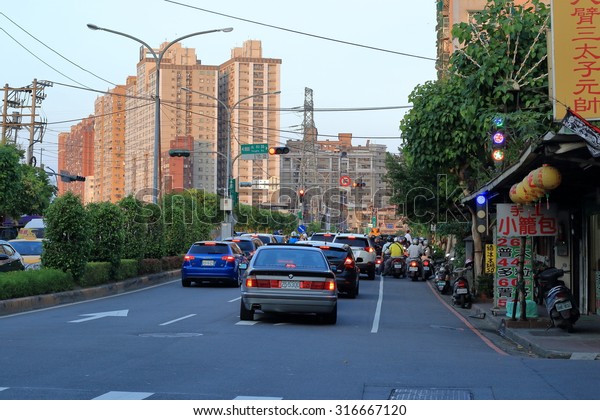 New Taipei City, Taiwan - Sep. 12, 2015: Street\
view in New Taipei City.