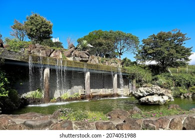 New Taipei City,Taiwan - Nov 5th,2021: Waterfall Gate At Yuan-dao Guanyin Temple