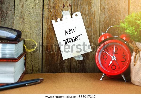 New Target Text Written On Sticky Stock Photo Edit Now 555017317