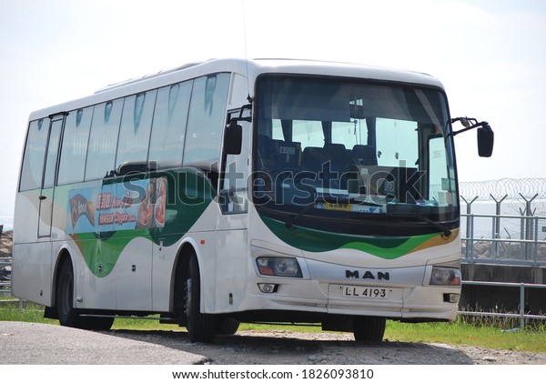 New Territories, Hong Kong - August 14,2012: European,\
Japanese and Chinese Kwoon Chung Motor Company Coaches were\
operating in Lantau Island and Yuen Long for Private Chartered Bus\
Services. 