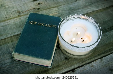 New Testament With Candles