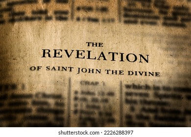 New Testament Scriptures from the Bible Book of Revelation Revelations old weathered paper - Shutterstock ID 2226288397