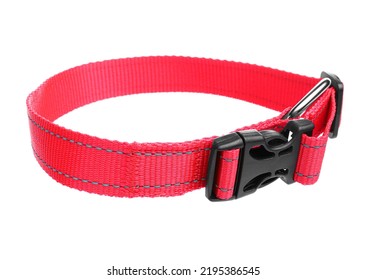 New Textile Dog Collar Isolated On White