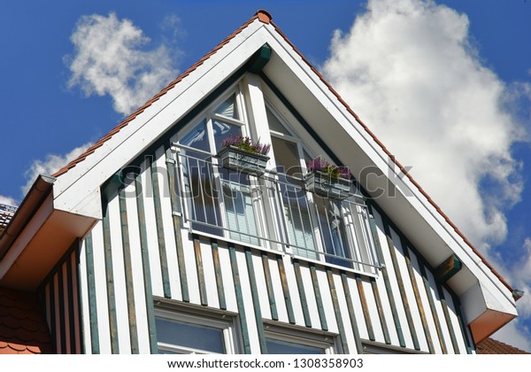 New Tiled Roof Wood Panel Faced Stock Photo Edit Now 1308358903