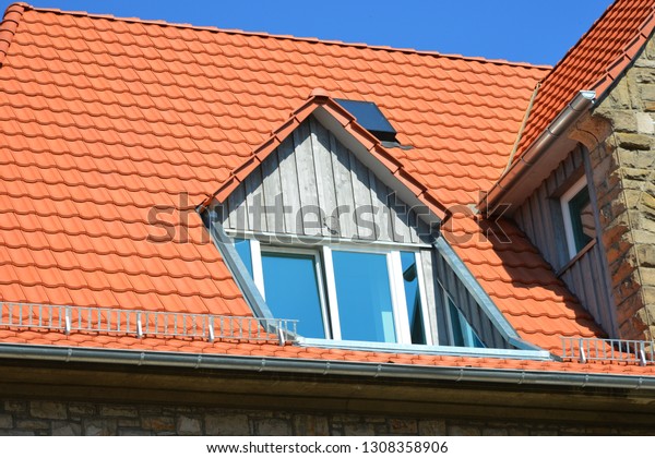New Tiled Roof Wood Panel Faced Stock Photo Edit Now 1308358906