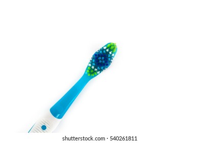 New Tooth Brush Isolated On White Background. Dental Care