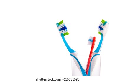 New Tooth Brush Isolated On White Background. Dental Care