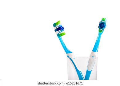 New Tooth Brush Isolated On White Background. Dental Care