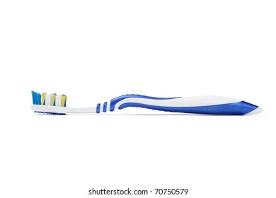 The New Tooth Brush Is Isolated On A White Background