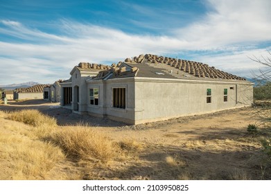 New tract homes construction in Sahuarita, Arizona. 