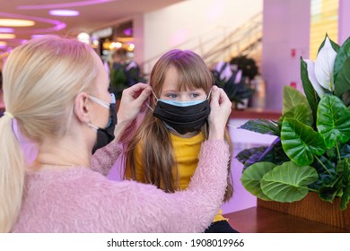 New Trend, Double Mask. Girl Is Wearing A Second Mask