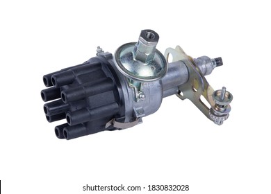 New Truck Ignition Distributor On White Background