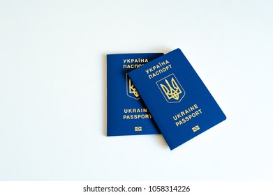 New Ukrainian Blue Biometric Passport Identification Stock Photo ...