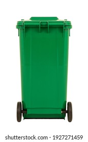 A new unbox green large bin isolated on white background.