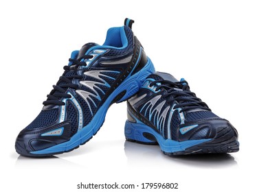 New unbranded running shoe, sneaker or trainer isolated on white