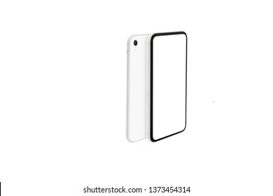 New version of slim smartphone  with blank white scree