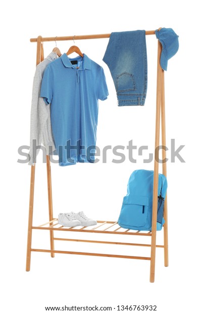 New Wardrobe Rack Stylish Mans Clothes Stock Image Download Now