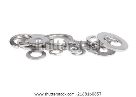 New washers and spring washers, solated white background