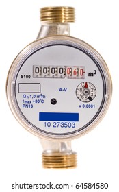 New Water Meter On White Background