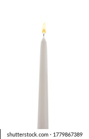 New Wax Taper Candle Isolated On White