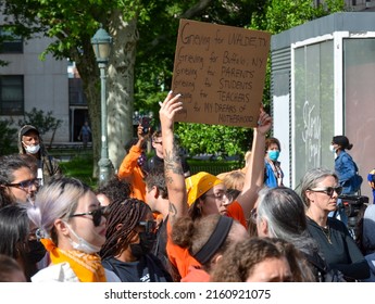 New Wear Orange And Gather To Honor All Those Lost To Gun Violence In Buffalo, Texas, NYC And Across America, At Foley Square, New York City On May 26, 2022. 

