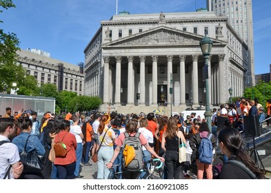 New Wear Orange And Gather To Honor All Those Lost To Gun Violence In Buffalo, Texas, NYC And Across America, At Foley Square, New York City On May 26, 2022. 

