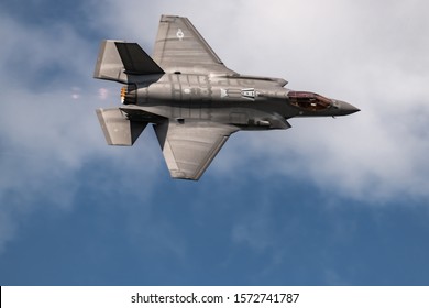 NEW WINDSOR, NY - AUGUST 2, 2019: The Lockheed Martin F-35 Lightning II from Stewart International Airport during the New York Airshow.