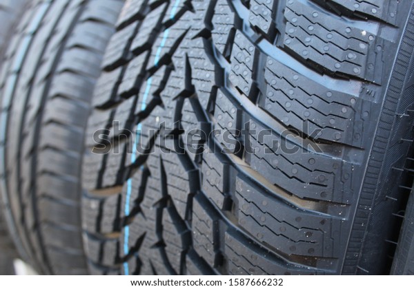 New winter\
tires, black winter tires. Image\
