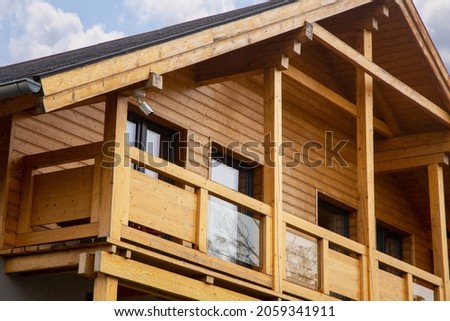 New wooden house in alpine style