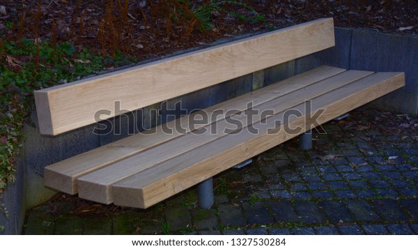 New Wooden Park Bench Made Bright Royalty Free Stock Image