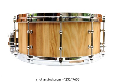 New Wooden Snare Drum Isolated