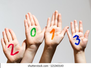 New Year 2013 - numbers on the hands