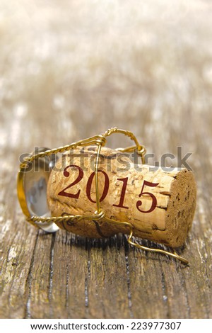 new year 2015 with cork of champagne