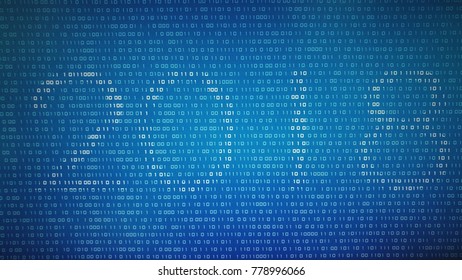 new Year 2018. computer binary digital code on computer screen