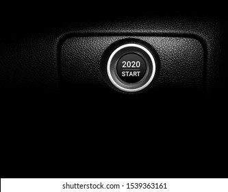 New Year 2020 On Car Engine Start Button.