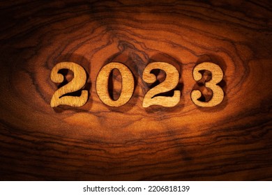 New Year 2023 - Inscription by wooden letters, greeting card - Shutterstock ID 2206818139