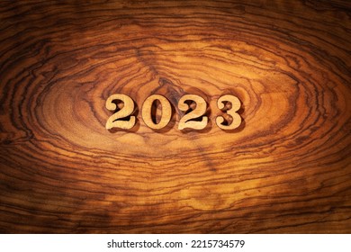 New Year 2023 - Inscription by wood numbers - Shutterstock ID 2215734579
