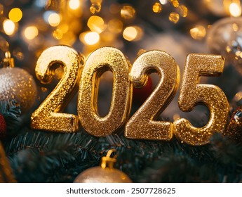 New Year, New Beginnings The Golden 2025.Golden Celebrations Welcome to 2025.Sparkling New Year 2025 - Powered by Shutterstock