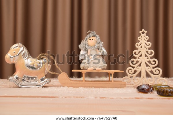 New Year Card Toys On Wooden Stock Image Download Now