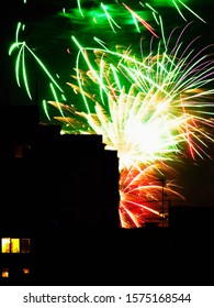 New Year. Celebration with fireworks in Ostrava in Moravia, Czech Republic. - Shutterstock ID 1575168544