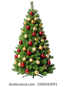 new year christmas tree on white background isolated